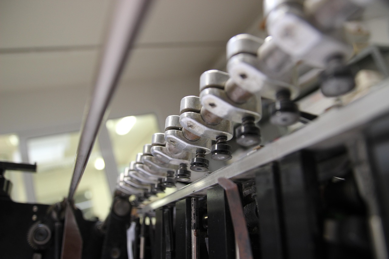 Offset printing machine detail for custom folding cartons