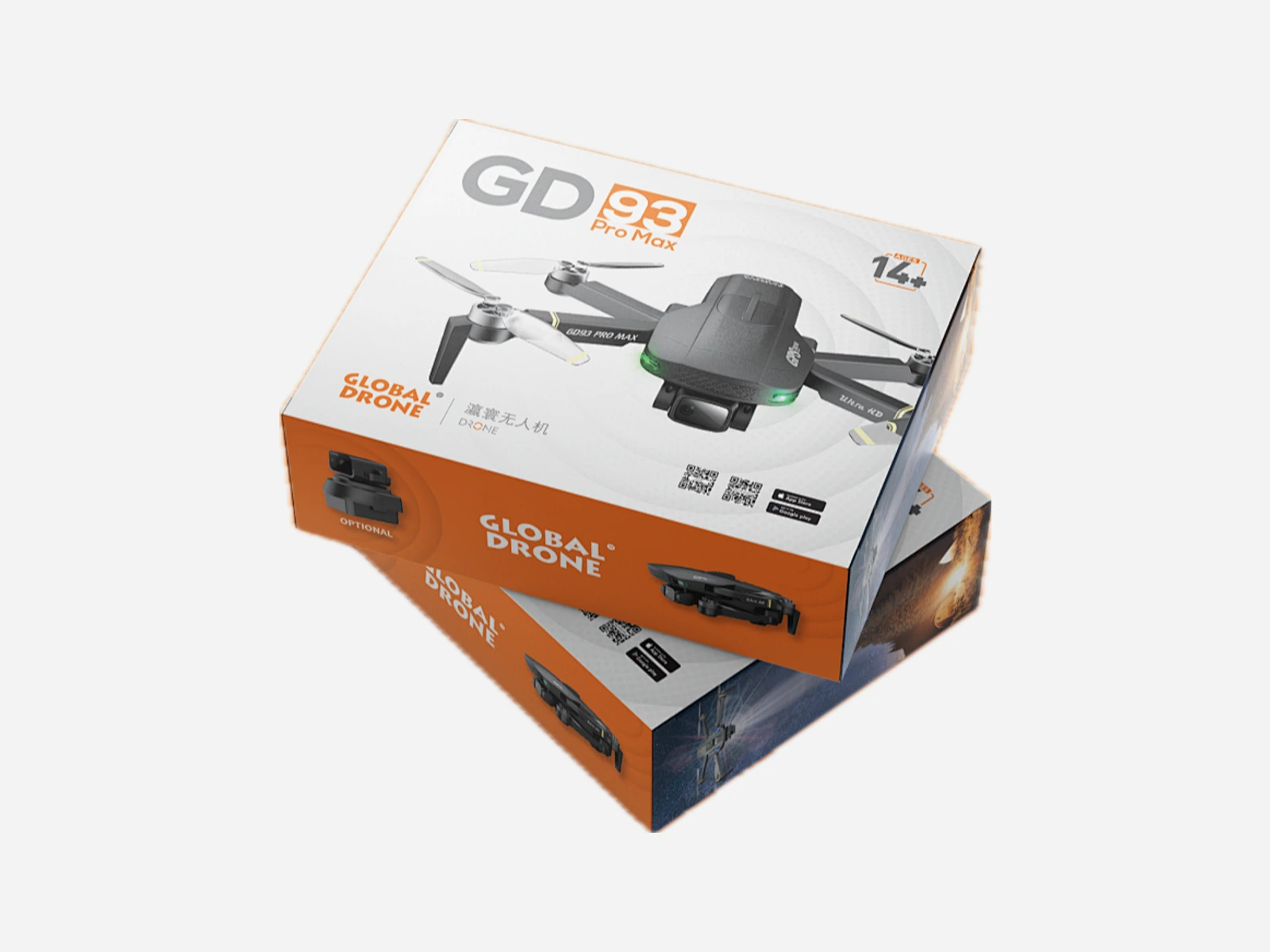 Printed retail cartons for a drone