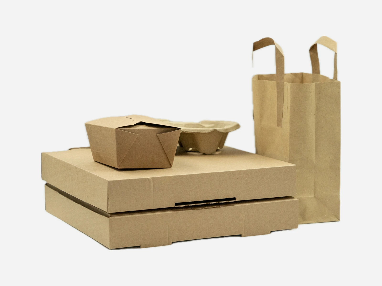 Kraft takeaway cartons, food boxes and paper bag