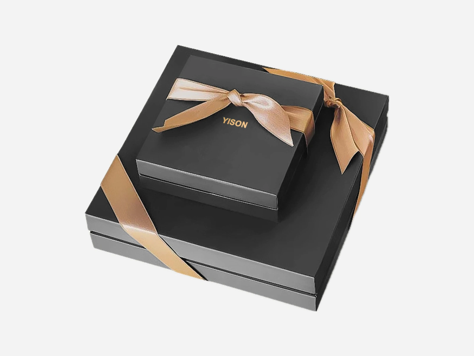 Black ribbon gift box and matching presentation packaging