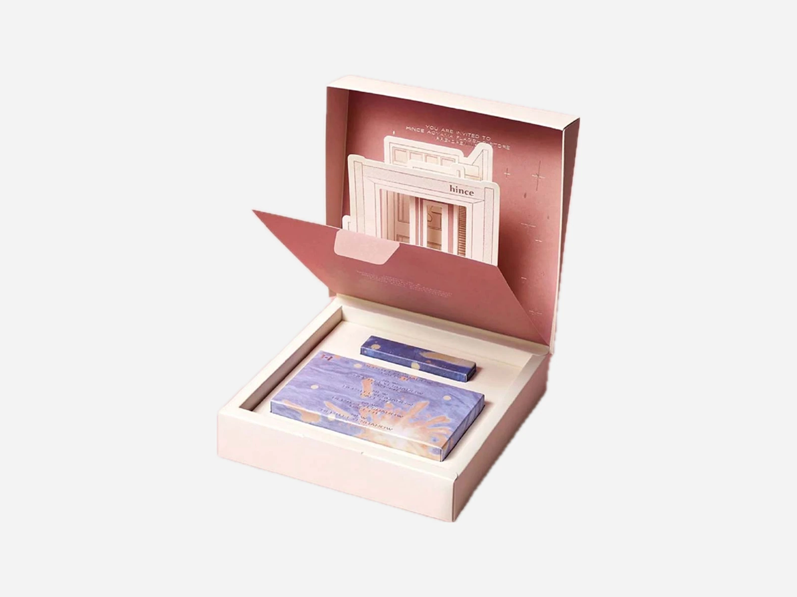 Makeup presentation box with a fitted insert